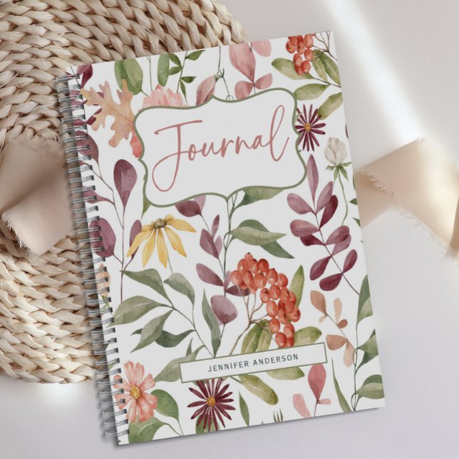 Personalised Pink Yellow Green Floral Journal  (Creator Uploaded)