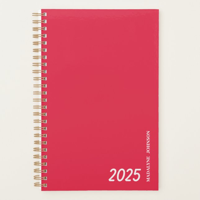 Personalised Pinky-Red Dated My Daily Planner (Front)