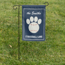 Personalised Pinstripe Baseball Paw Print 