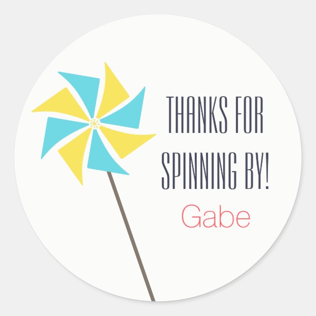 Personalised Pinwheel Birthday Label (Front)