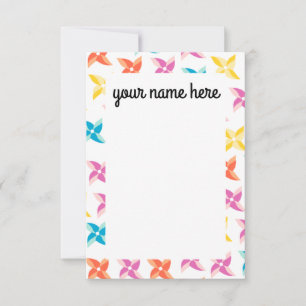 Personalised Pinwheel Notecards