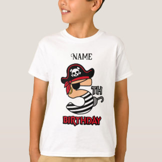 Personalised Pirate 5th birthday t-shirt