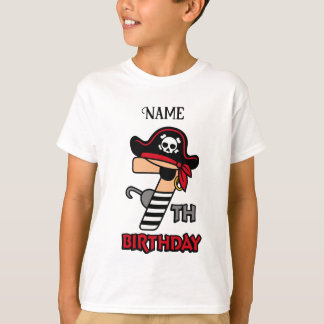 Personalised Pirate 7th birthday t-shirt