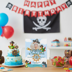 Personalised Pirate Birthday Party Invitation Postcard