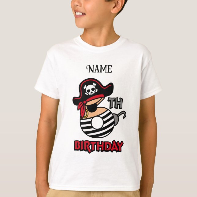 Personalised pirate birthday t-shirt  (Front)