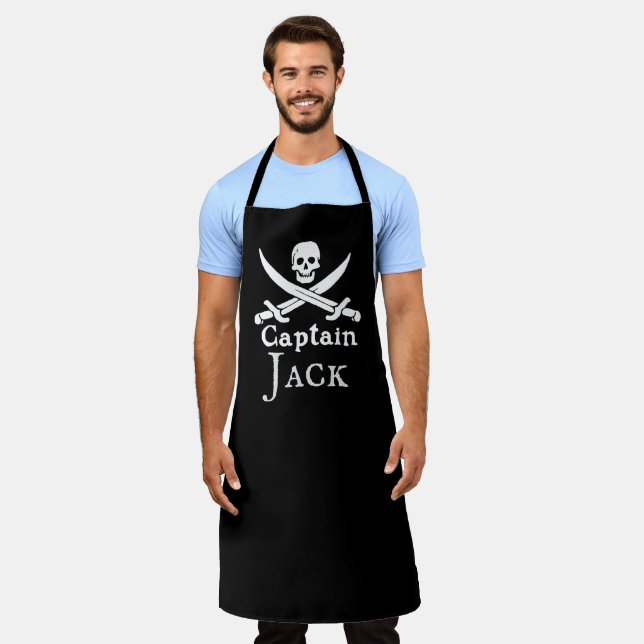 Personalised Pirate Captain All-Over Print Apron (Worn)