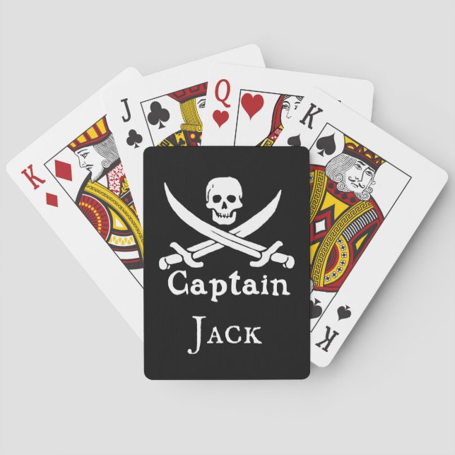 Personalised Pirate Captain Bicycle Playing Cards (Back)