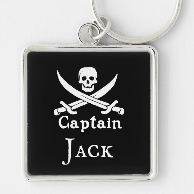 Personalised Pirate Captain Key Ring (Front)