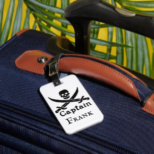 Personalised Pirate Captain Luggage Tag