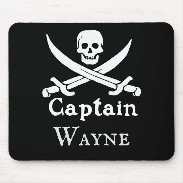 Personalised Pirate Captain Mouse Mat (Front)