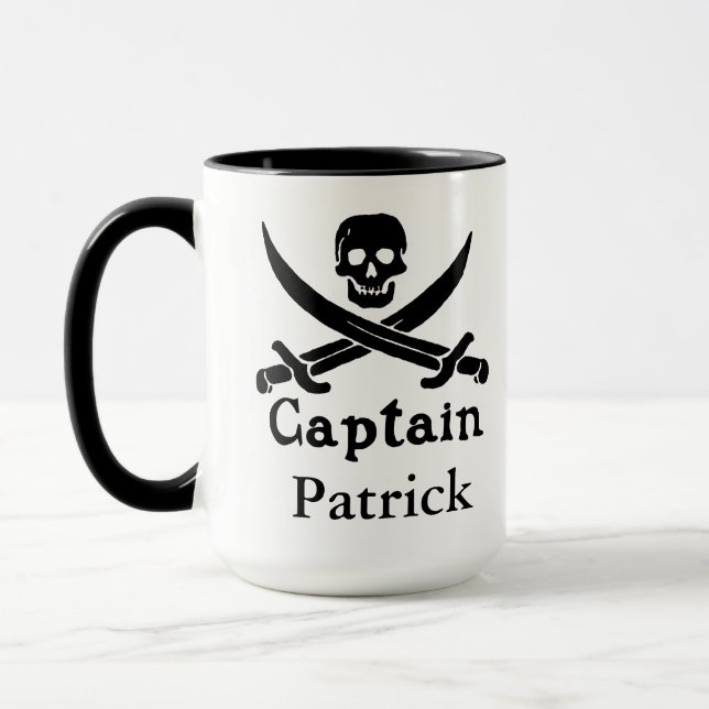 Personalised Pirate Captain Mug (Left)