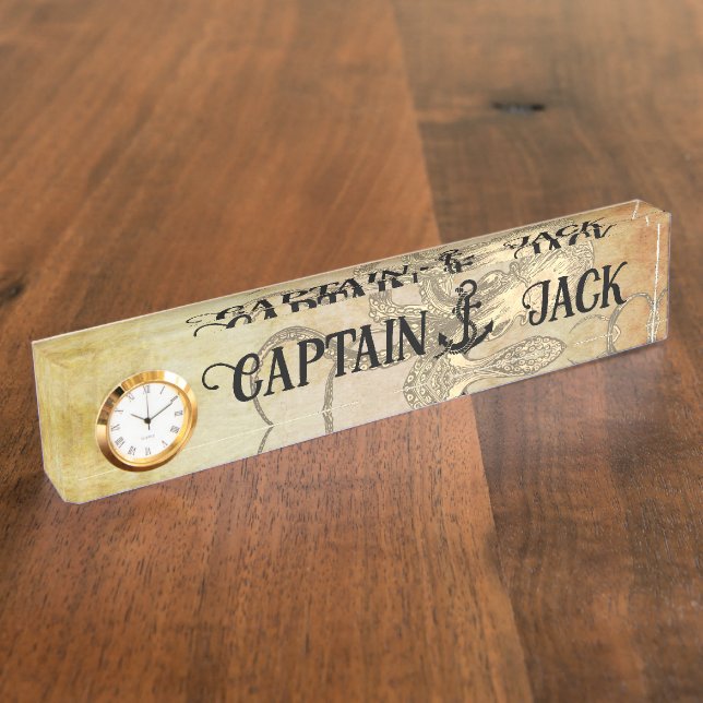 Personalised Pirate Captain Nameplate (Side)