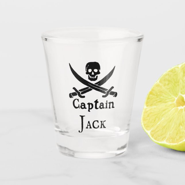 Personalised Pirate Captain Shot Glass (Front)