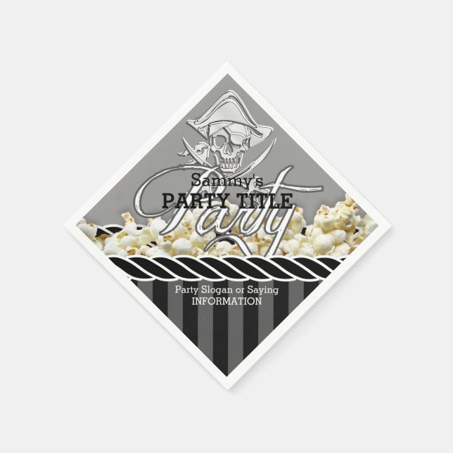 Personalised Pirate Day Party Napkin (Corner)