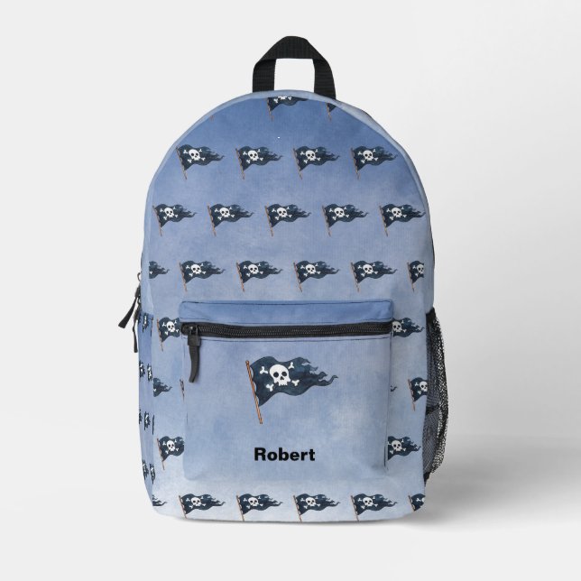 Personalised Pirate Flag Custom Printed Backpack (Front)