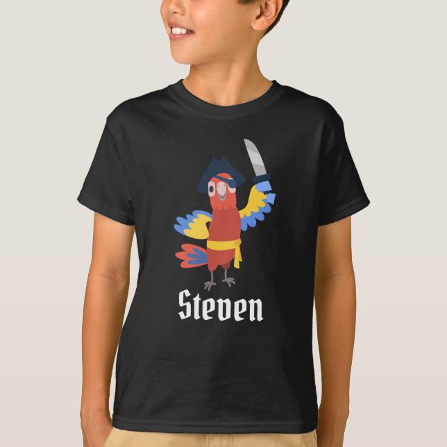 Personalised Pirate Parrot T-Shirt (Front)