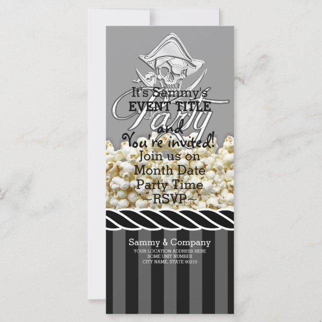 Personalised Pirate Party (Front)