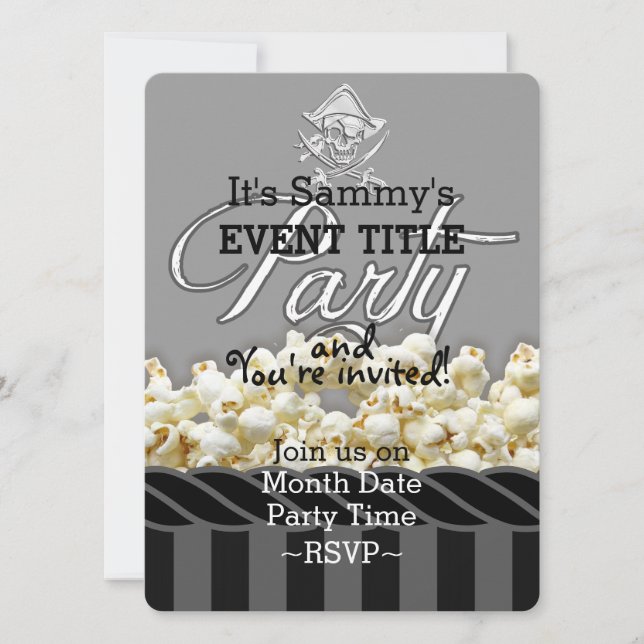 Personalised Pirate Party Invitation (Front)