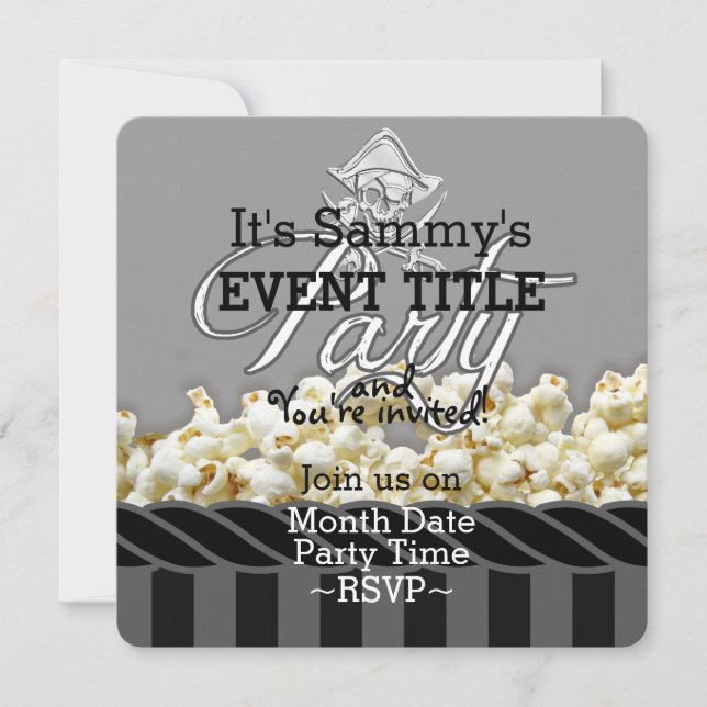 Personalised Pirate Party Invitation (Front)