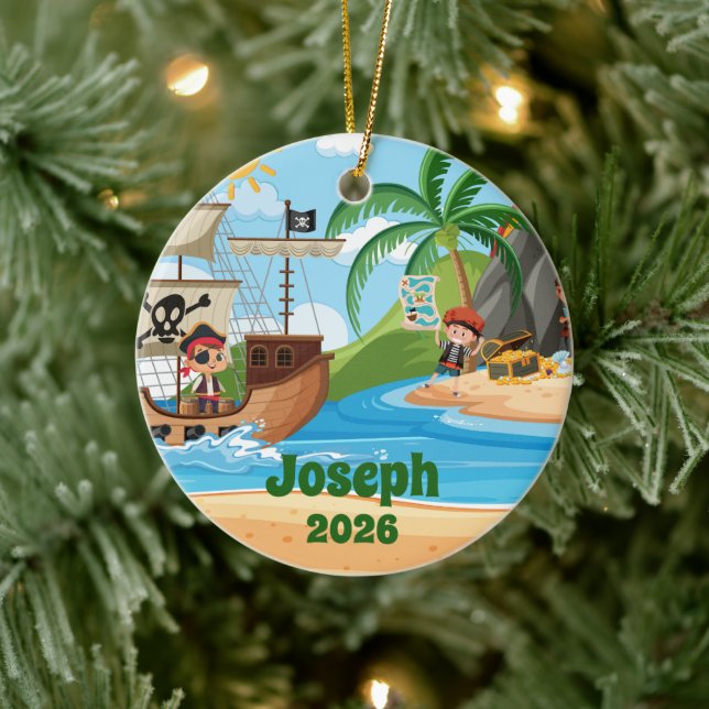 Personalised Pirate Ship Ornament (Tree)