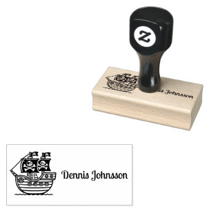 Personalised Pirate Ship Rubber Stamp