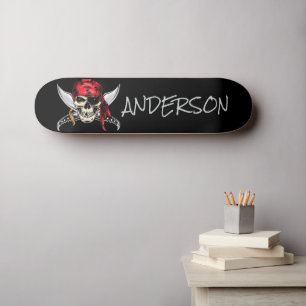 Personalised  Pirate Ship Skull Skateboard
