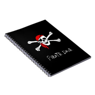 Personalised Pirate Skull and Crossbones Notebook
