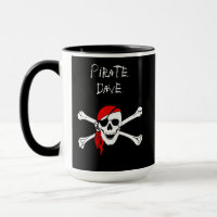 Personalised Pirate Skull Crossbones Coffee Mug