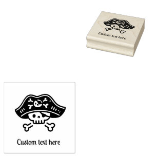 Personalised Pirate Skull Rubber Stamp