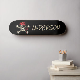 Personalised  Pirate Skull Skateboard