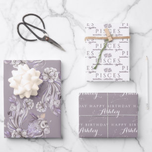 Personalised Pisces Wrapping Paper Sheets