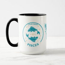 Personalised Pisces Zodiac 15 oz Coffee Mug