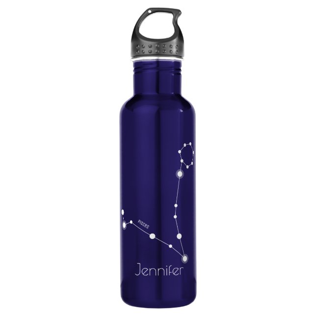 Personalised Pisces Zodiac Constellation 710 Ml Water Bottle (Front)