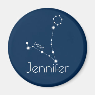 Personalised Pisces Zodiac Constellation Magnet