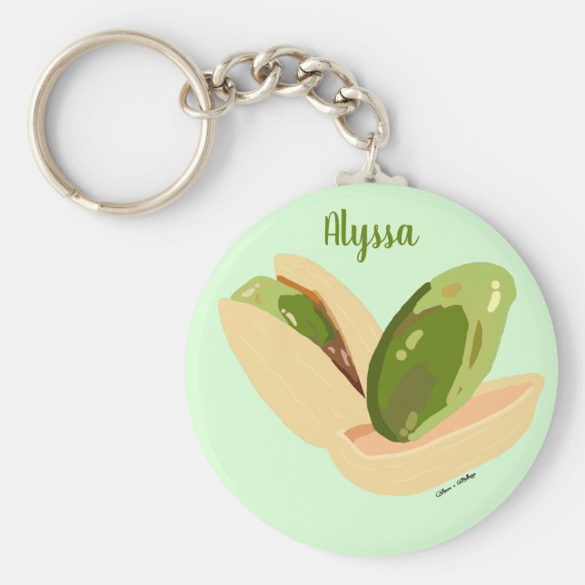 Personalised Pistachio Nuts Key Ring (Front)