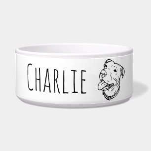 Personalised Pit Bull Dog Food or Water Dish