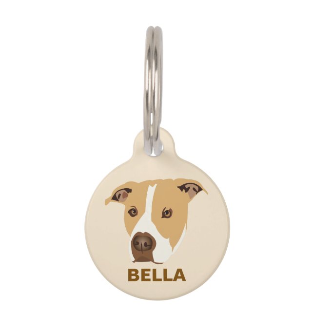 Personalised Pit Bull Dog Pet Tag (Front)