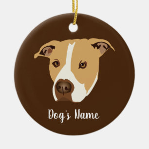 Personalised Pitbull Ceramic Tree Decoration