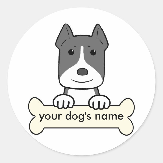 Personalised Pitbull Classic Round Sticker (Front)