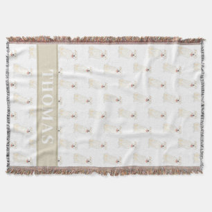 Personalised Pitbull Staffy (White)  Throw Blanket