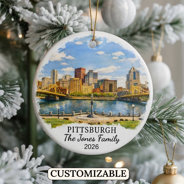 Personalised Pittsburgh, Custom Pennsylvania Ceramic Tree Decoration (Creator Uploaded)