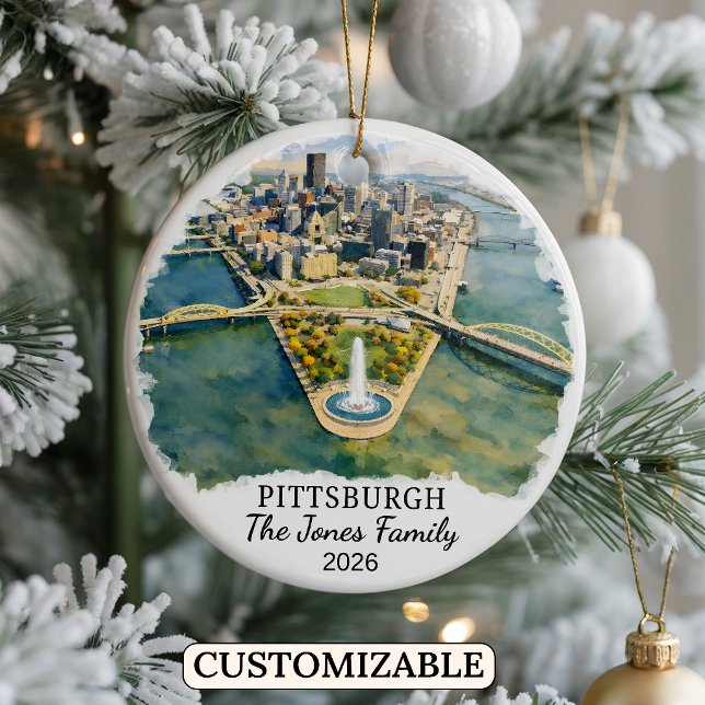 Personalised Pittsburgh, Custom Pennsylvania Ceramic Tree Decoration (Creator Uploaded)