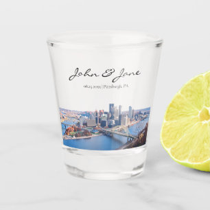 Personalised Pittsburgh Skyline Shot Glass