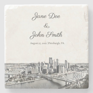 Personalised Pittsburgh Stone Coaster