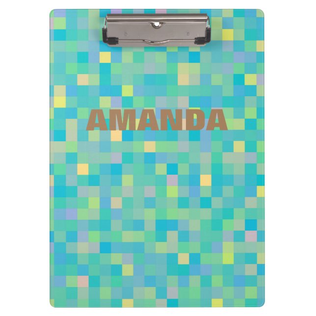 Personalised Pixel Art Multicolor Pattern Clipboard (Front)