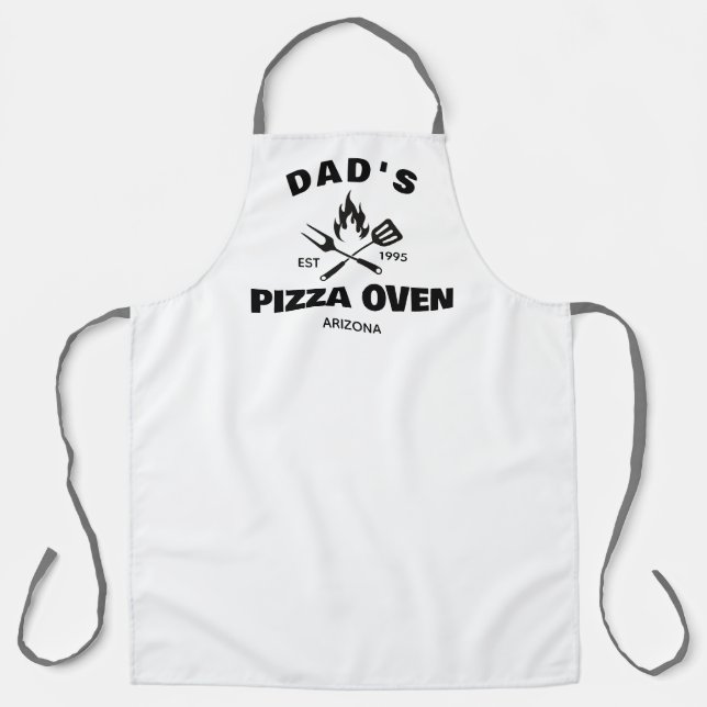 Personalised Pizza Apron, Dad apron, Pizza oven Apron (Front)