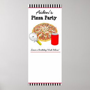 Personalised Pizza Birthday Party Poster, Sign It!