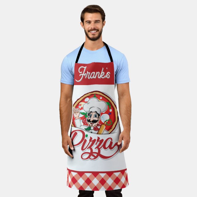 Personalised Pizza Chef  Apron (Worn)