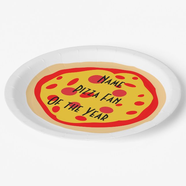 Personalised Pizza Fan of the Year Plates (Angled)