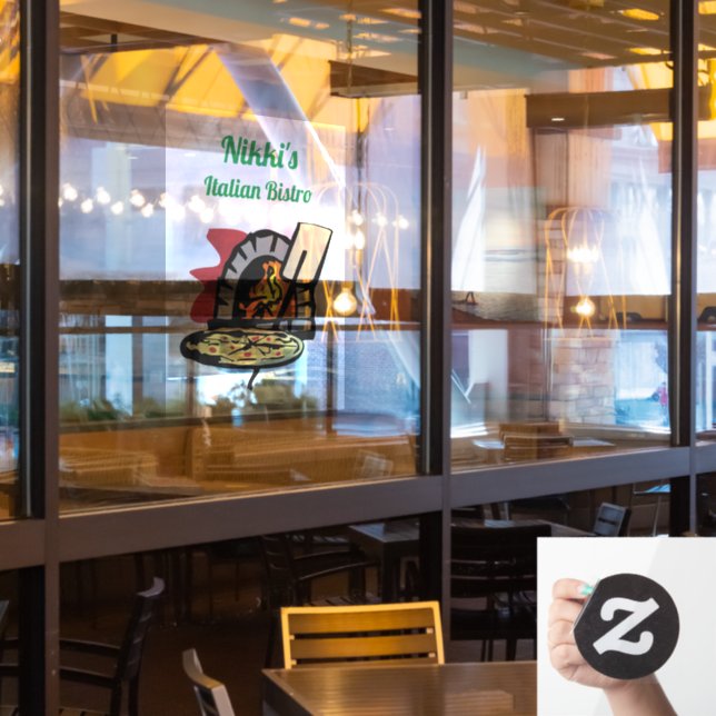 Personalised Pizza Oven Window Cling (Restaurant Window)